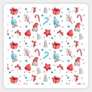 Cute Christmas Pattern - Christmas Baubles Happy Merry Christmas Christmas wrapping paper Cute Santa Claus Pattern Cute Xmas 25th December Dragonfly Christmas Tree Holiday Time Sticker